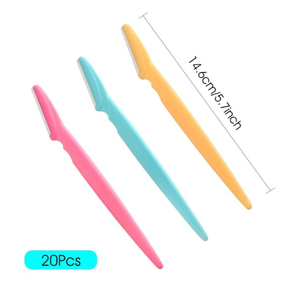 FEPITO 20Pcs Eyebrow Razor Shaper Shavers Trimmers for Women and Men Face Hair R - Picture 2 of 6